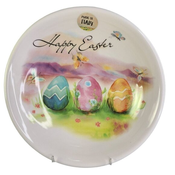 Ceramica Cuore Serving Bowl Italian Colorful Easter Egg Butterfly Snack Server‎ - Picture 1 of 6